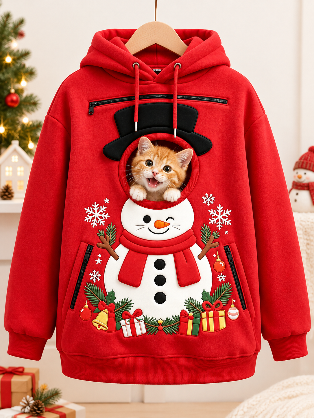 Pet Christmas 3D Printed Hooded Pullover