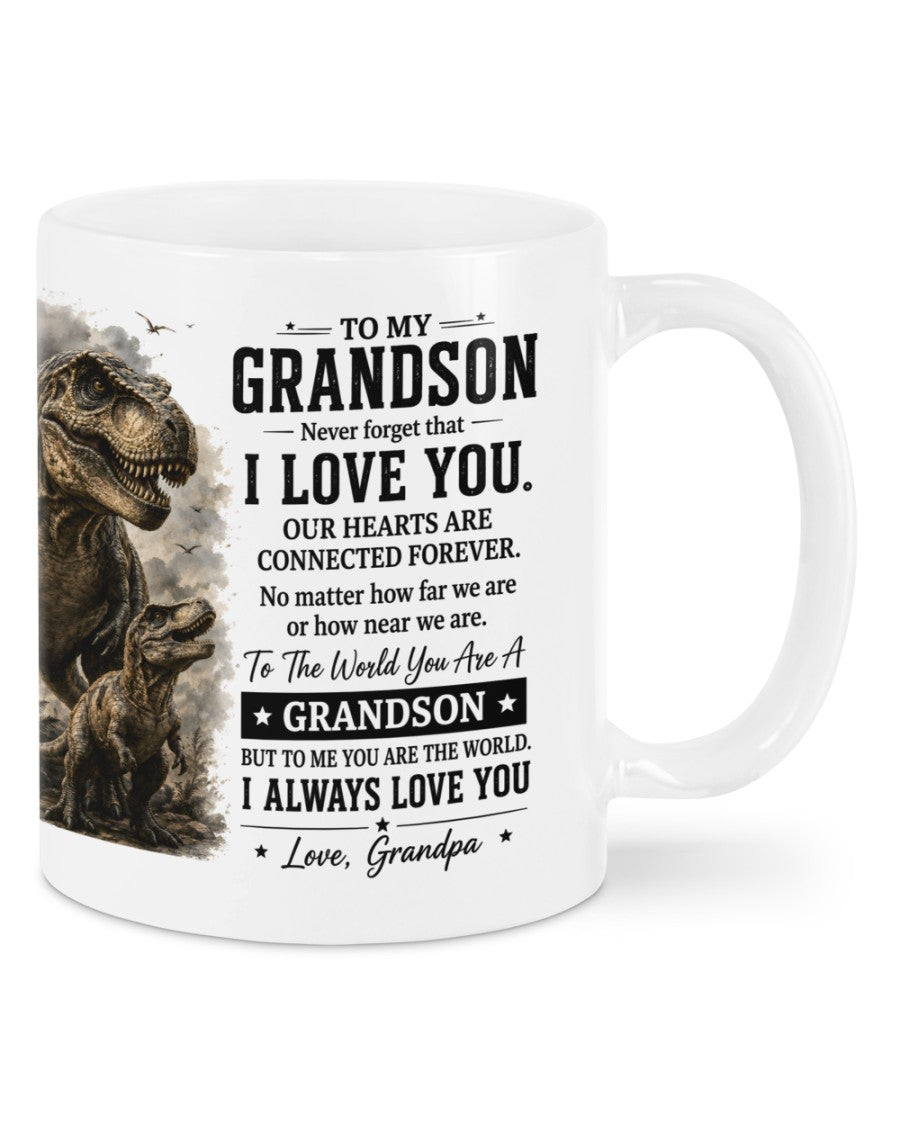 T-REX MUG - TO MY GRANDSON MUG - GIFT FROM GRANDPA