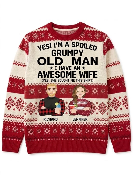 Christmas, Funny Gift For Family, Couple, Dad, Mom, Grandpa, Grandma - Personalized Unisex Ugly Sweater