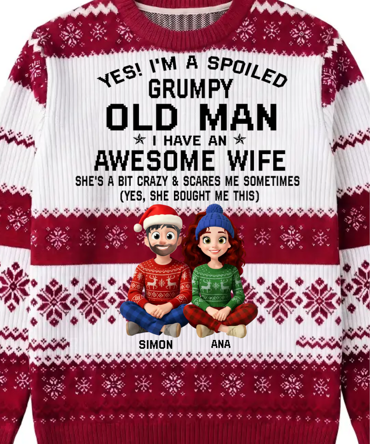 Christmas, Funny Gift For Husband From Wife - Personalized Unisex Ugly Sweater