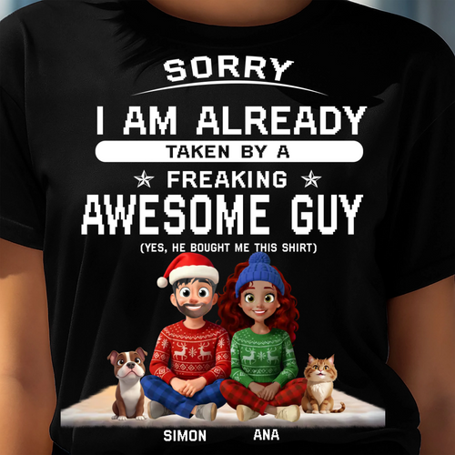 Christmas Funny Gift for Girlfriend, Personalized Dog & Cat Breed T-Shirt, Cute Pet Lover Tee (sku-1040)