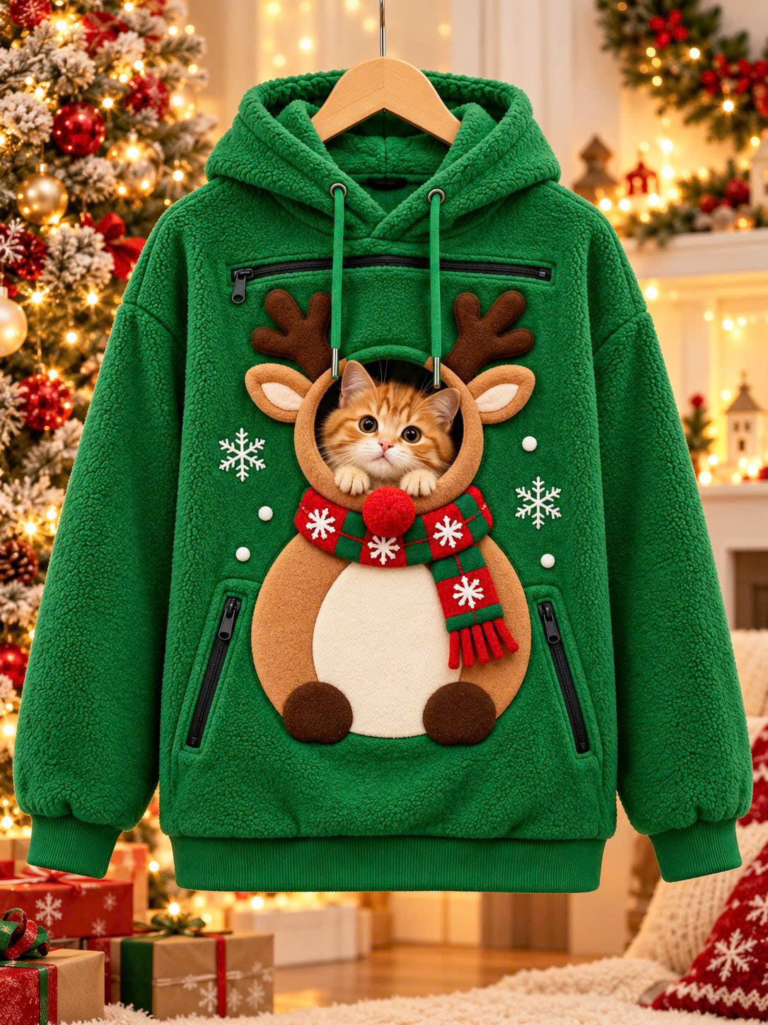 Pet Christmas 3D Printed Hooded Pullover