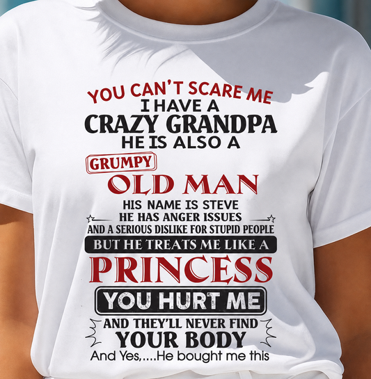 YOU CAN'T SCARE ME - PERFECT GIFT FOR YOUR GRANDAUGHTER - GRANDPATEE