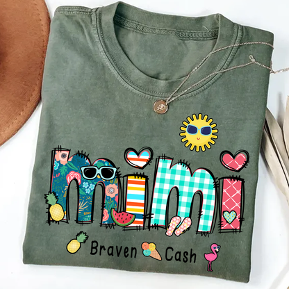 Personalize Mimi Summer Shirt, Custom Grandma And Grandkids Shirt, Gifts For Grandma Shirt