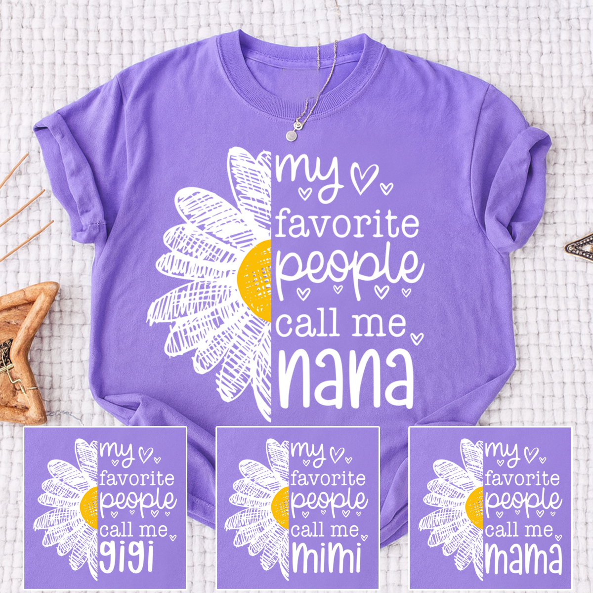 My Favorite People Call Me Nana Shirt, Personalized with Grandkid
