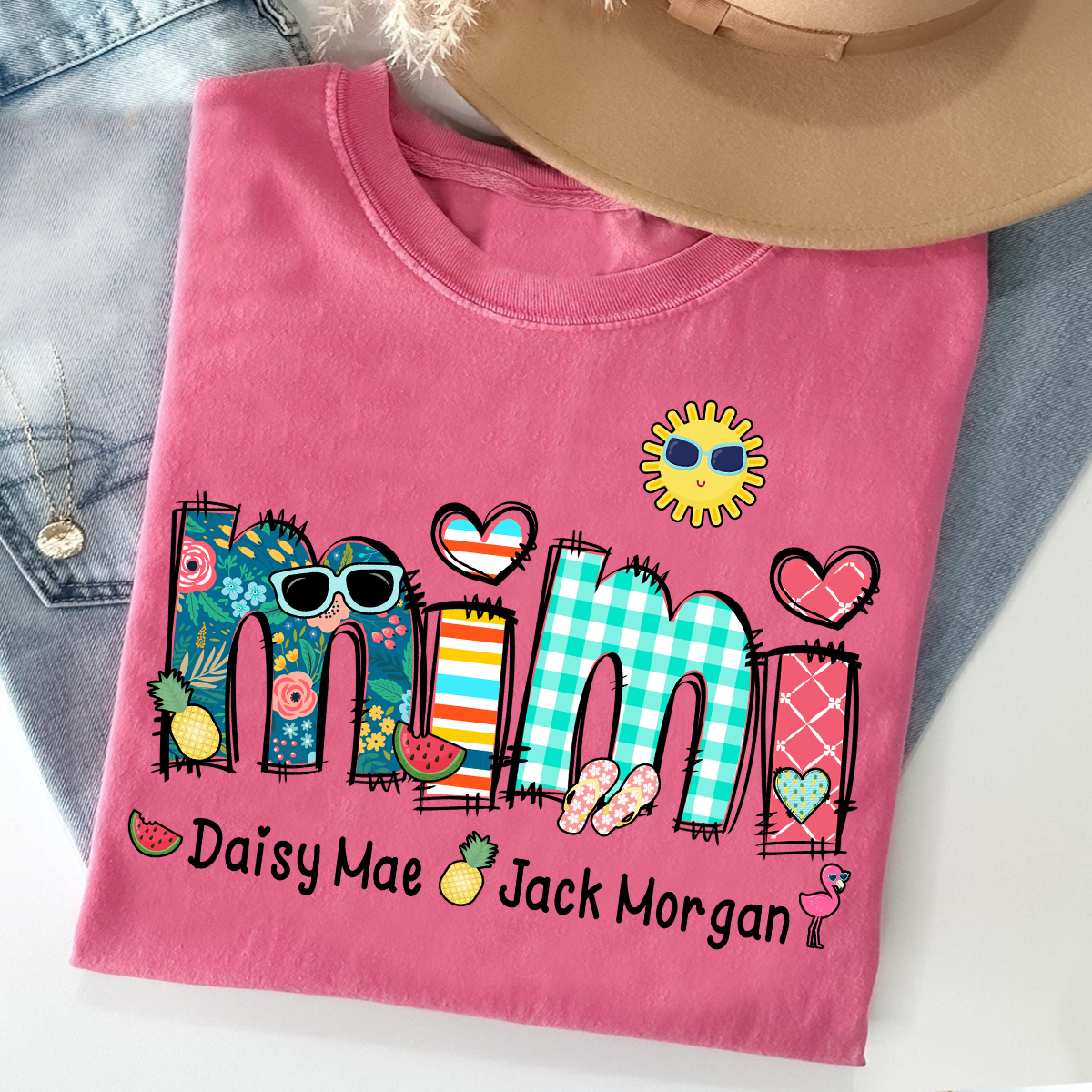Personalize Mimi Summer Shirt, Custom Grandma And Grandkids Shirt, Gifts For Grandma Shirt