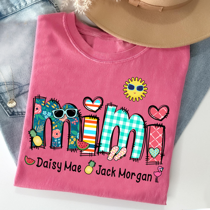 Personalize Mimi Summer Shirt, Custom Grandma And Grandkids Shirt, Gifts For Grandma Shirt