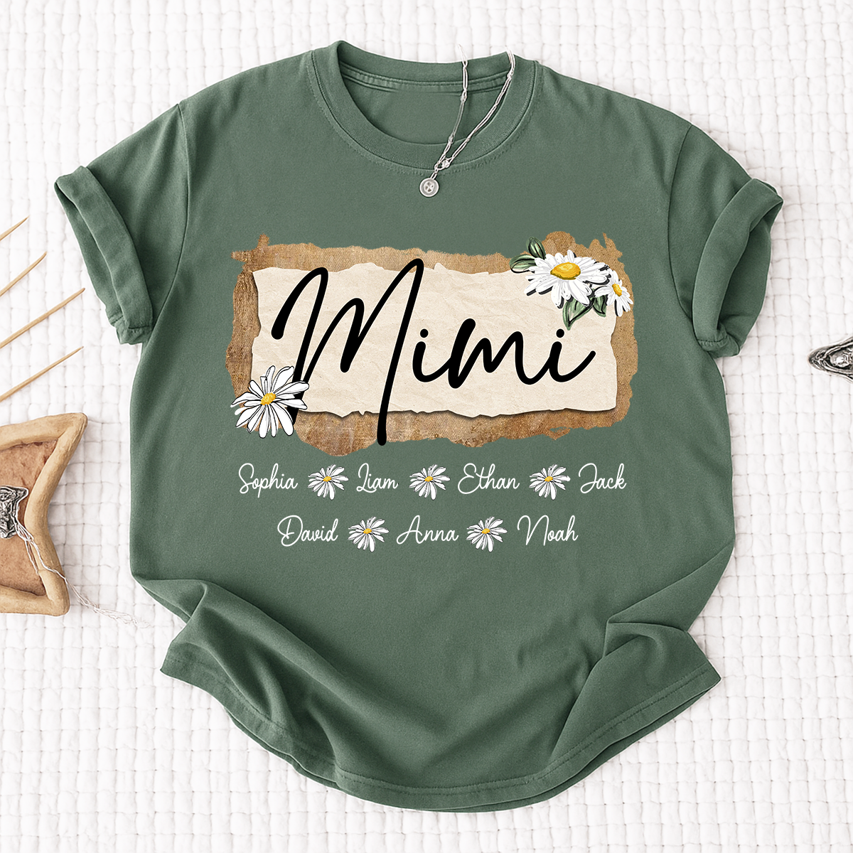 Custom Mimi T-Shirt, Floral Daisy Design,Great Gift for Mimi Grandma