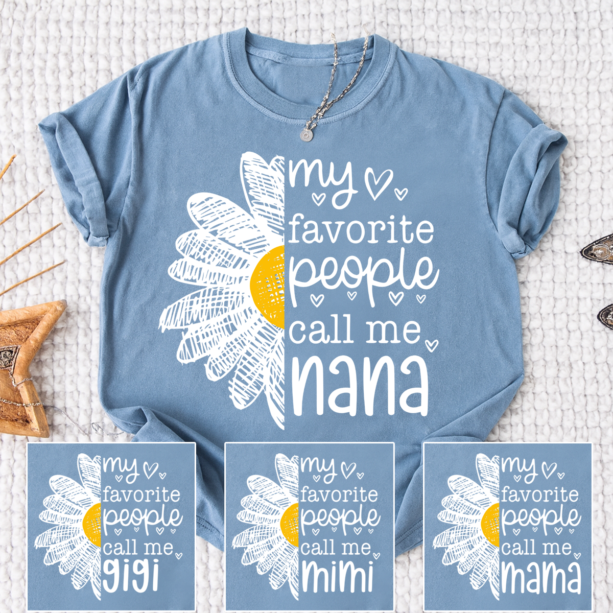 My Favorite People Call Me Nana Shirt, Personalized with Grandkid
