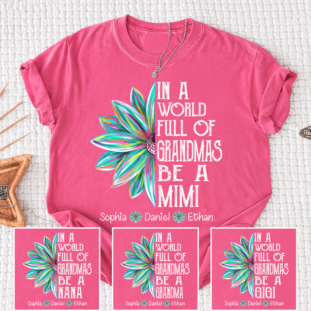 In A World Full Of Grandmas Be A Mimi Shirt, Personalized Mimi