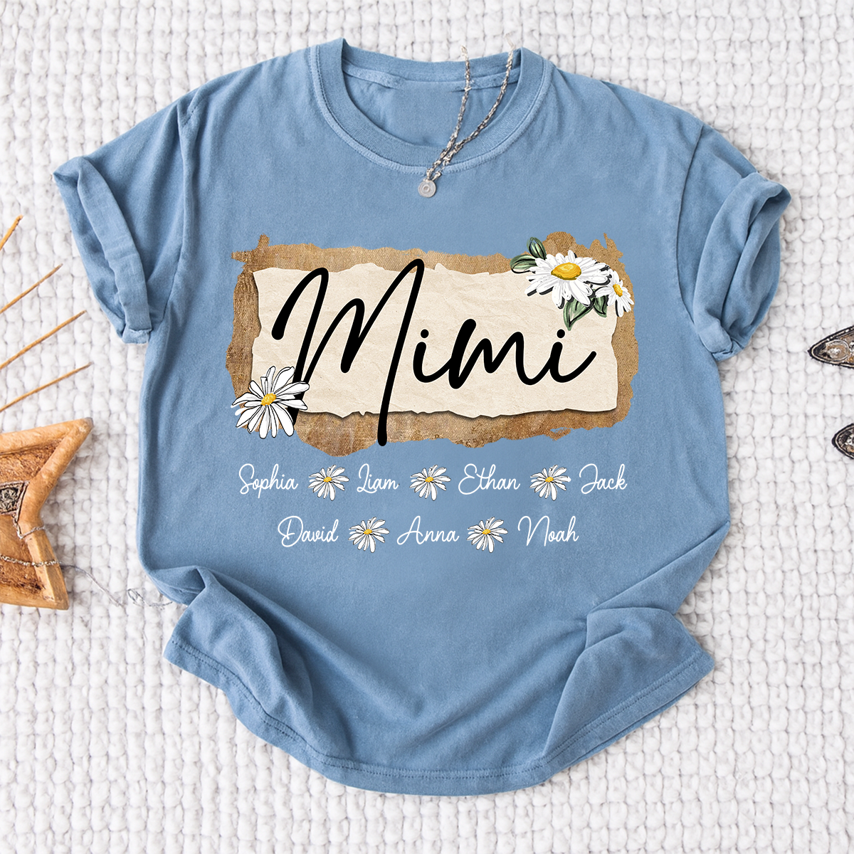 Custom Mimi T-Shirt, Floral Daisy Design,Great Gift for Mimi Grandma
