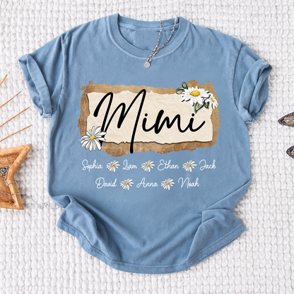 Custom Mimi T-Shirt, Floral Daisy Design,Great Gift for Mimi Grandma