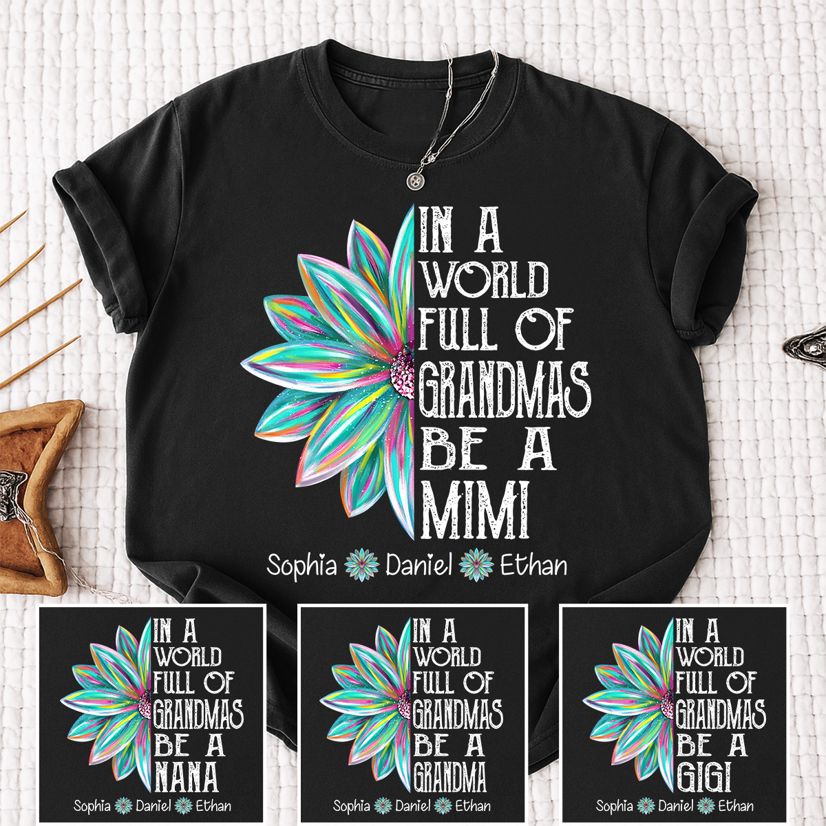 In A World Full Of Grandmas Be A Mimi Shirt, Personalized Mimi