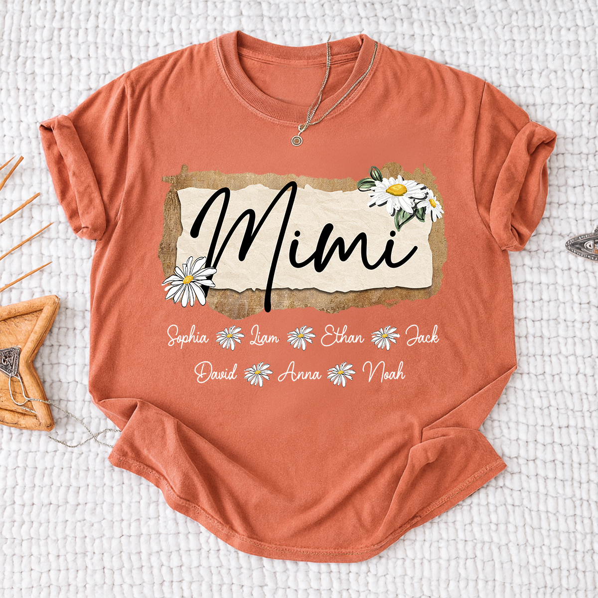 Custom Mimi T-Shirt, Floral Daisy Design,Great Gift for Mimi Grandma