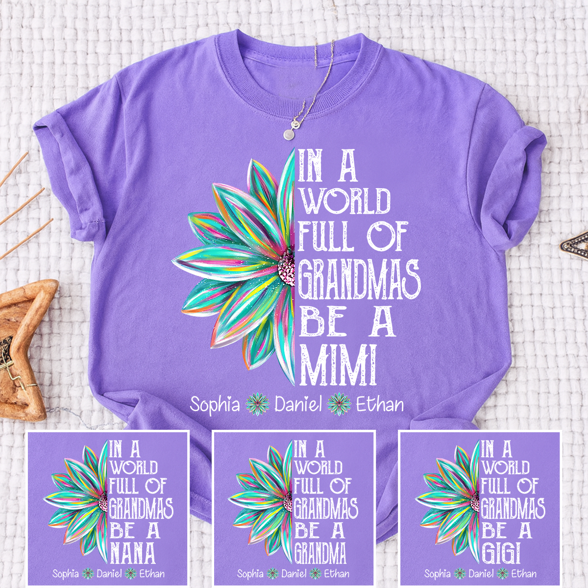 In A World Full Of Grandmas Be A Mimi Shirt, Personalized Mimi
