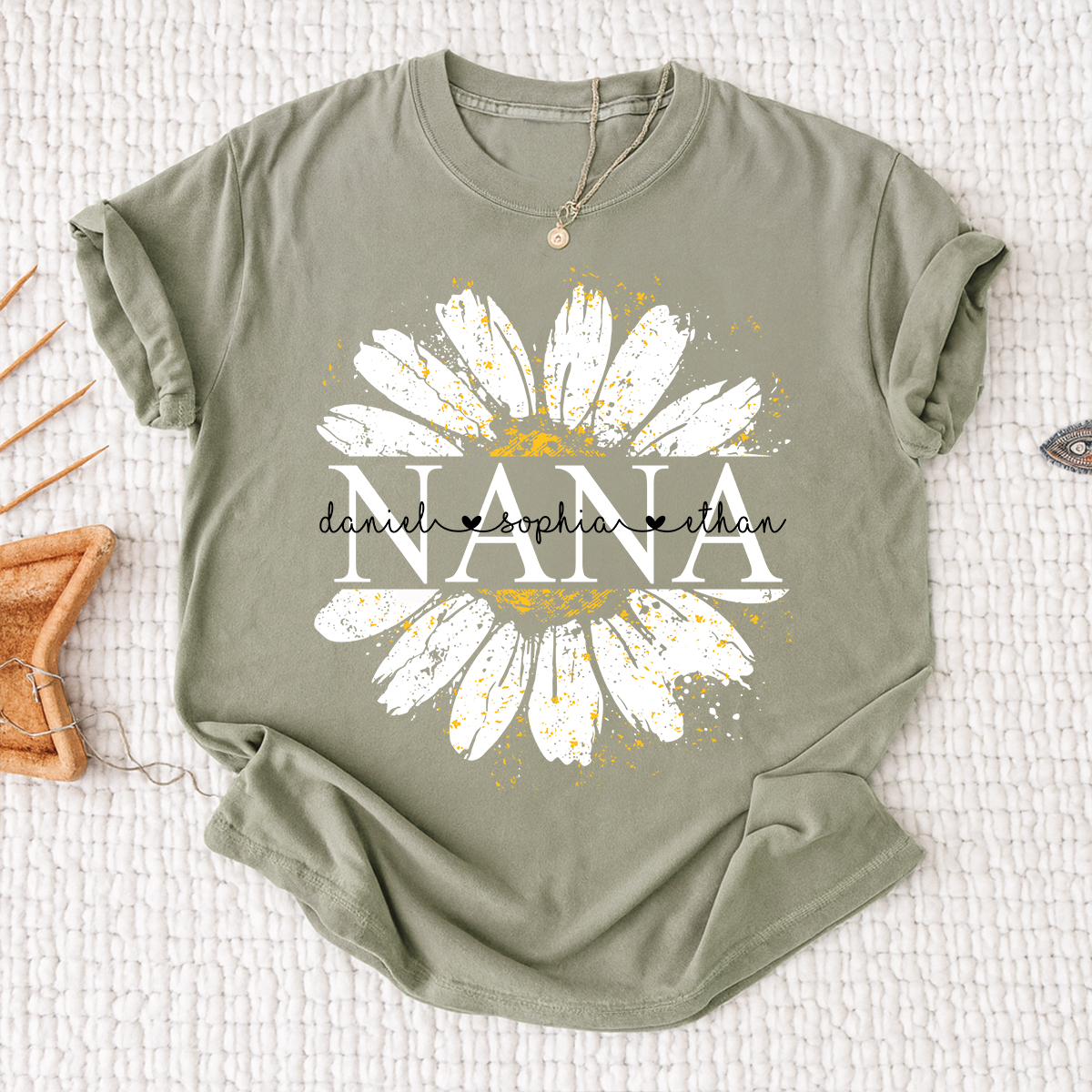 Personalized Nana Shirt with Beautiful Daisy Print – Custom Grand
