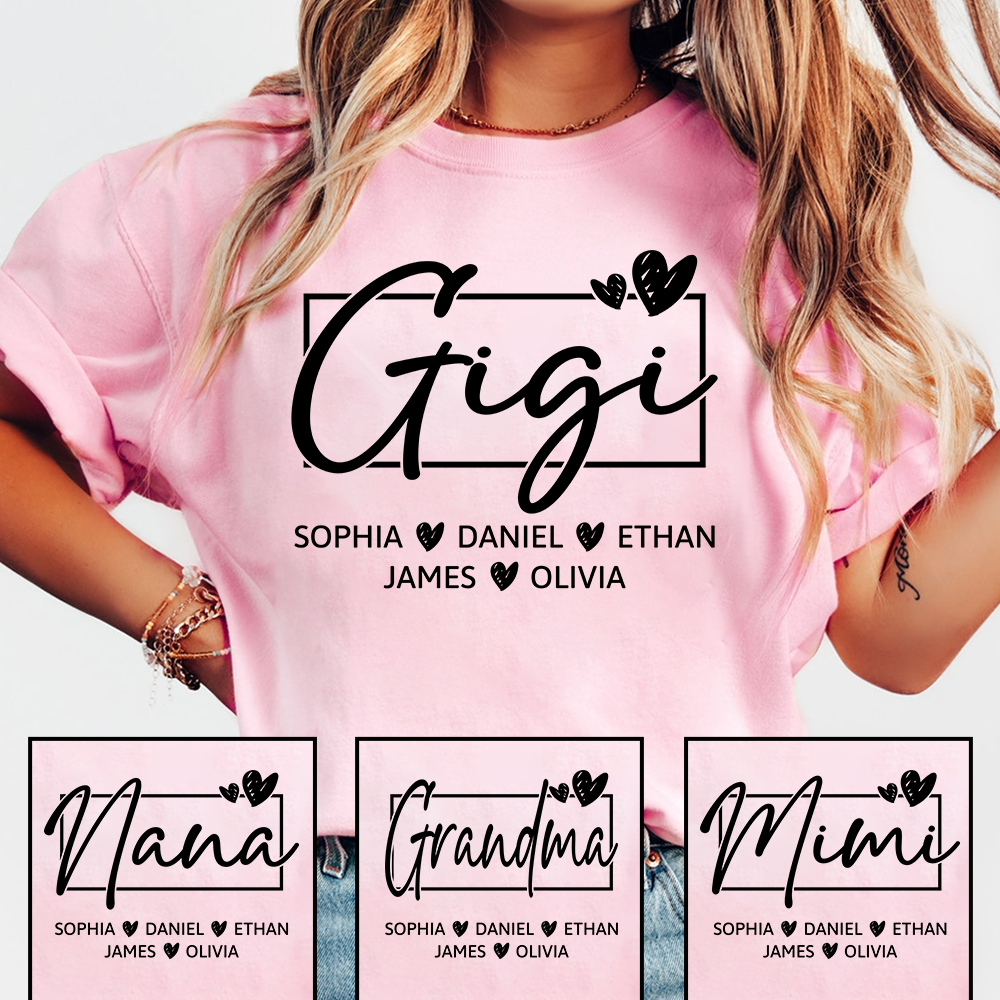 Gigi Shirt, Personalized Grandma T-Shirt with Grandkids' Names, Custom Family Apparel for Gigi