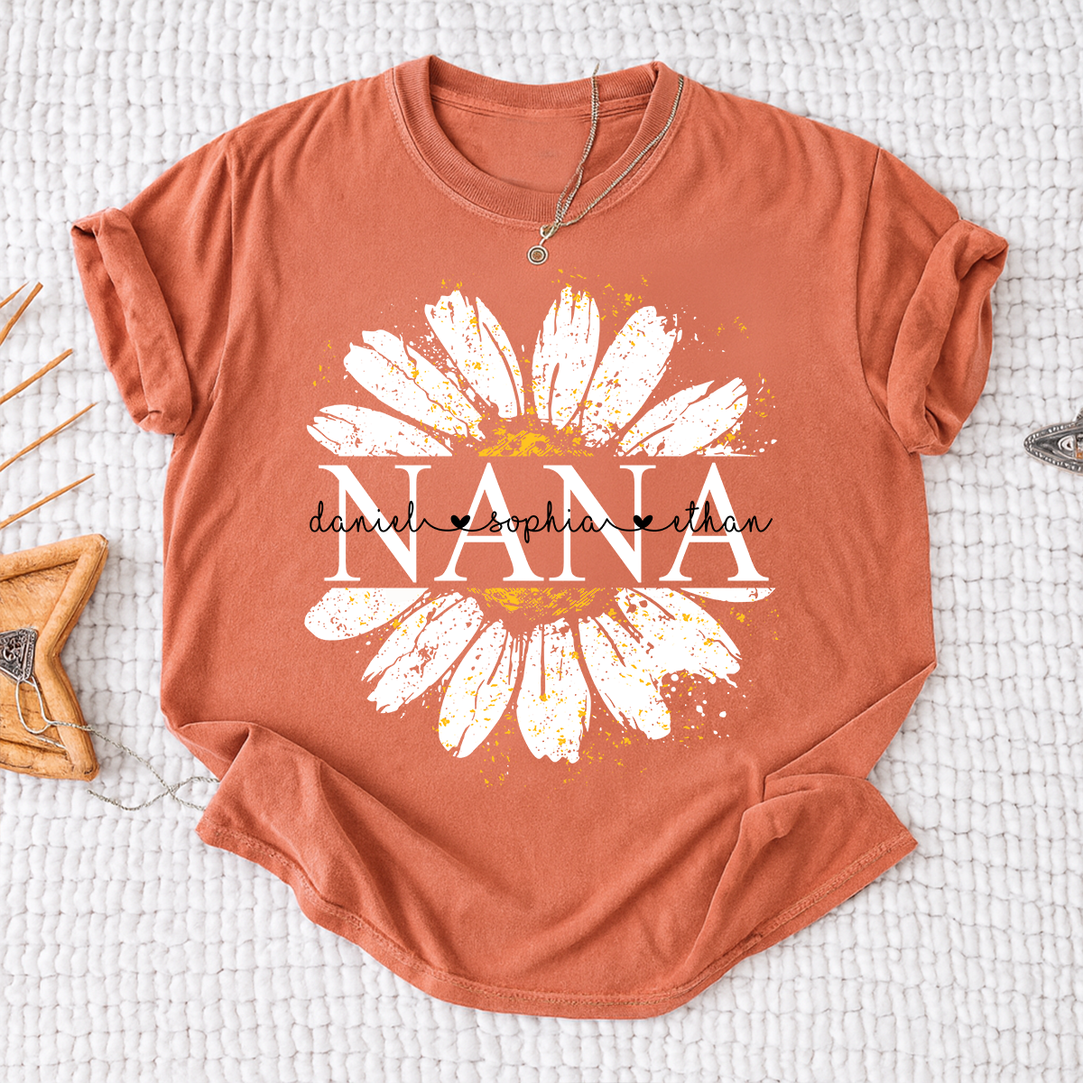 Personalized Nana Shirt with Beautiful Daisy Print – Custom Grand