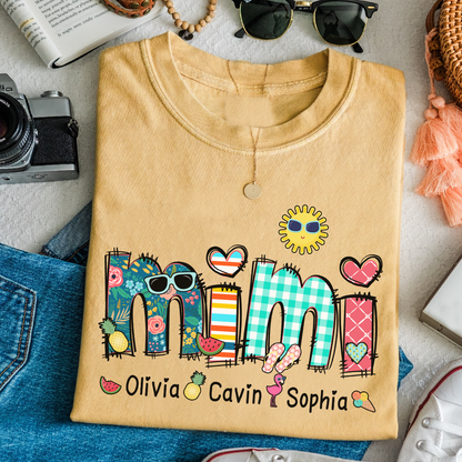 Personalize Mimi Summer Shirt, Custom Grandma And Grandkids Shirt, Gifts For Grandma Shirt