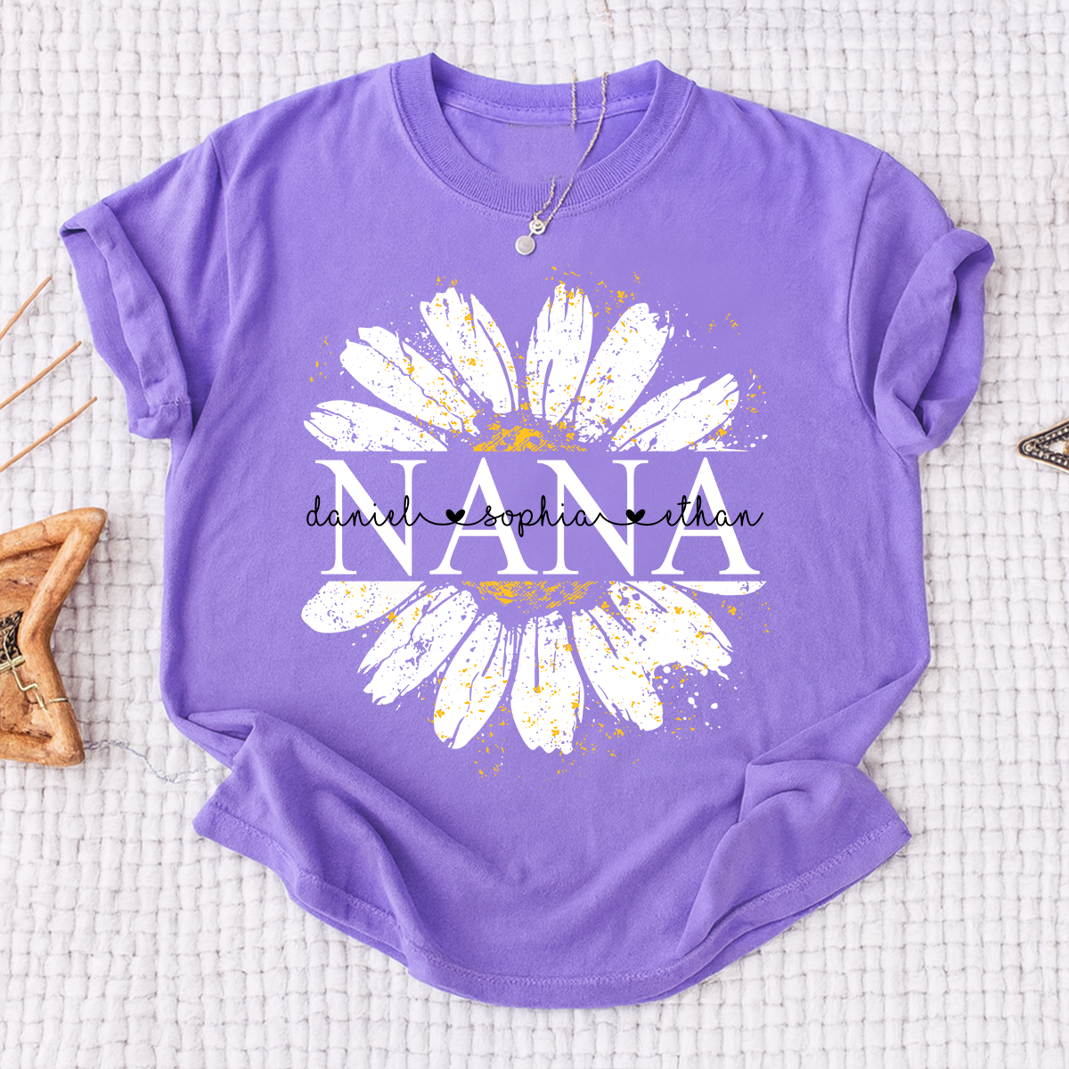 Personalized Nana Shirt with Beautiful Daisy Print – Custom Grand