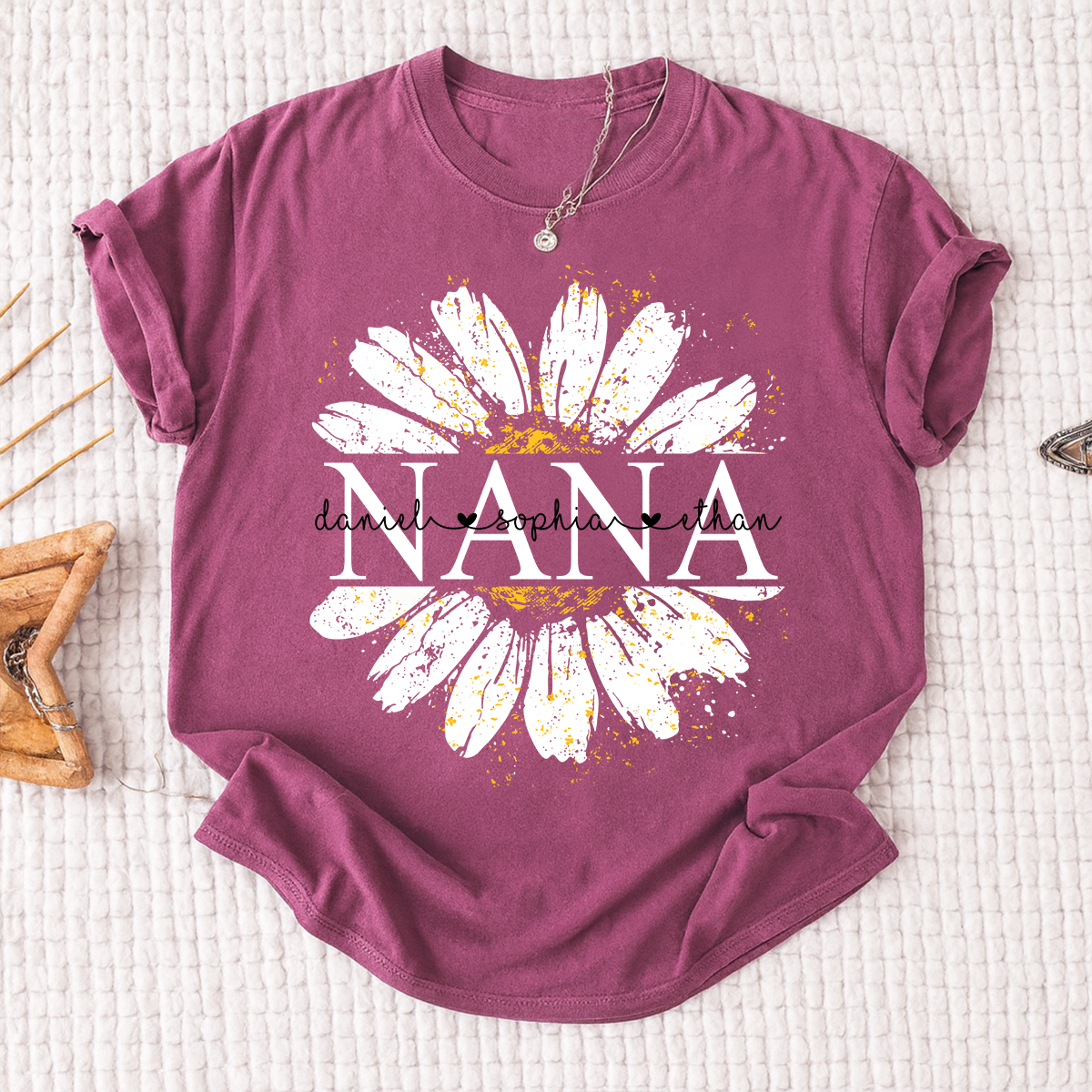 Personalized Nana Shirt with Beautiful Daisy Print – Custom Grand