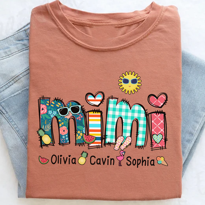 Personalize Mimi Summer Shirt, Custom Grandma And Grandkids Shirt, Gifts For Grandma Shirt