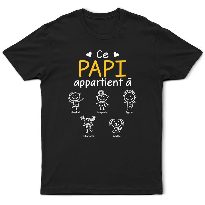Ce Grand-Père Cette Grand-Mère Ce Papa Cette Maman Appartient À La Team Rentrée De [Nom] - T-Shirt Personnalisé