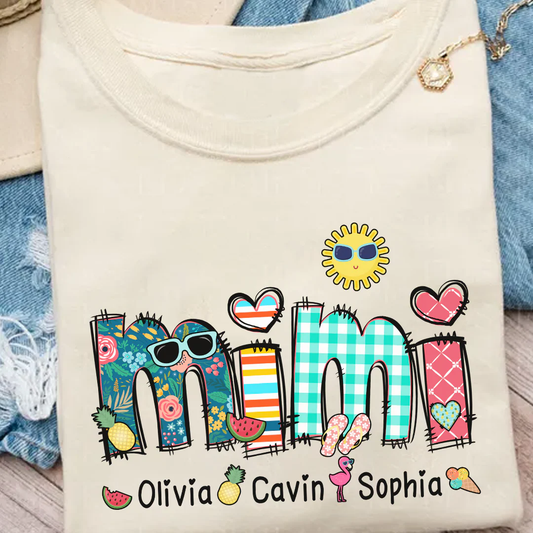 Personalize Mimi Summer 2026 Shirt, Custom Grandma And Grandkids Shirt, Gifts For Grandma Shirt