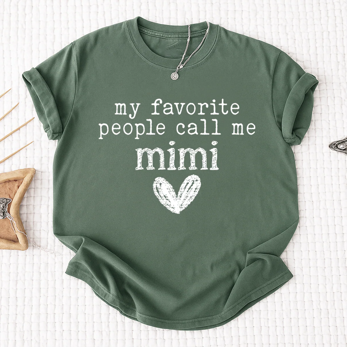 My Favorite People Call Me Mimi Shirt, Cute Mimi Grandma T-Shirt with Heart Design