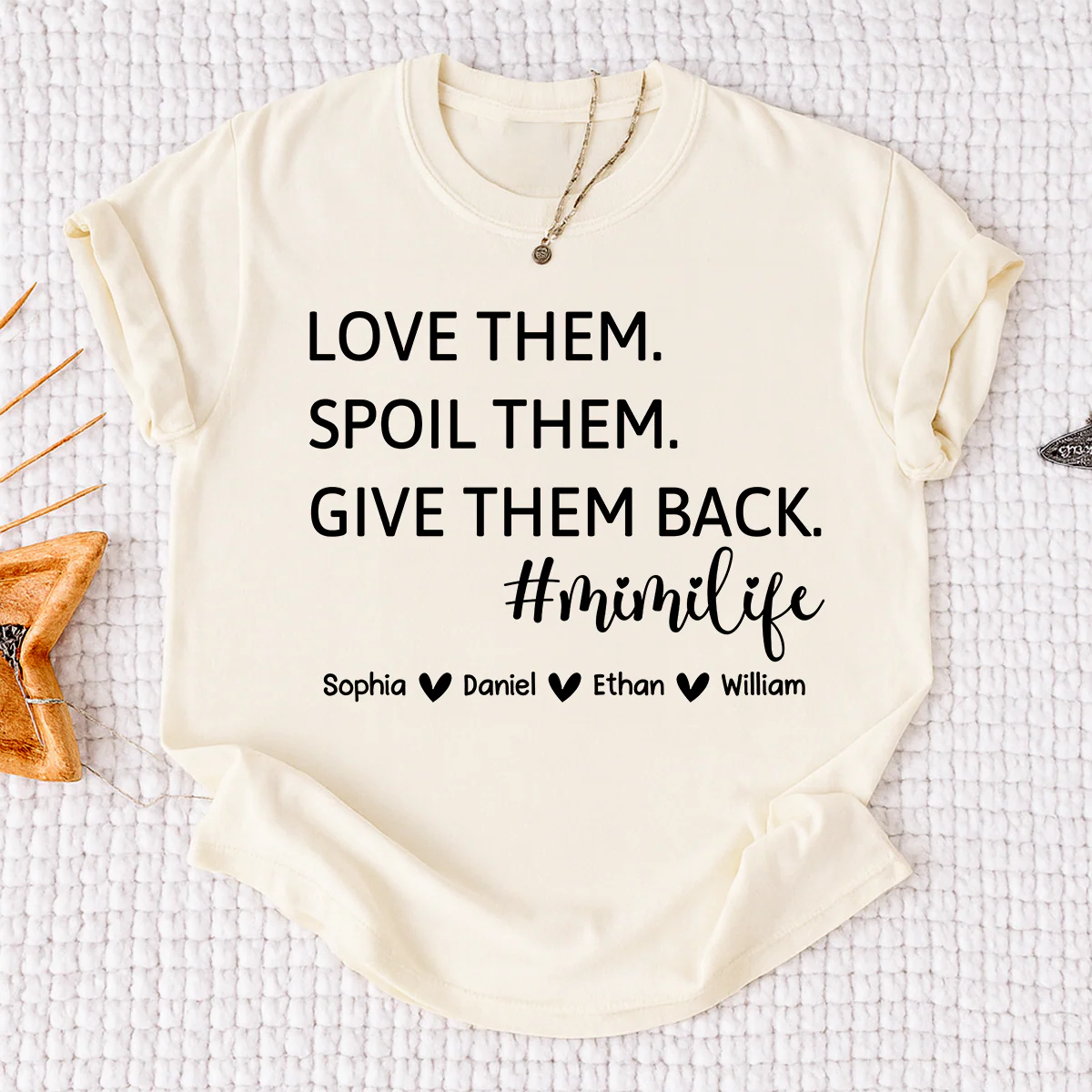 Mimi Life Shirt Funny Grandma Gift, Love Them Spoil Them Give Them Back Tee, Personalized Mimi Grandmother Shirt