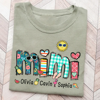 Personalize Mimi Summer 2026 Shirt, Custom Grandma And Grandkids Shirt, Gifts For Grandma Shirt
