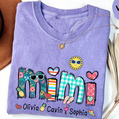 Personalize Mimi Summer 2026 Shirt, Custom Grandma And Grandkids Shirt, Gifts For Grandma Shirt