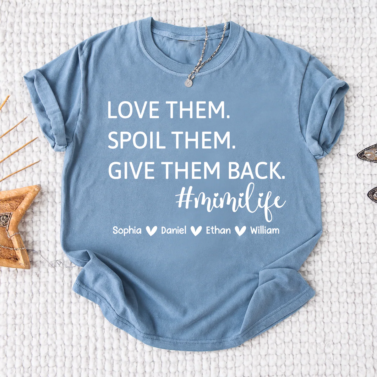 Mimi Life Shirt Funny Grandma Gift, Love Them Spoil Them Give Them Back Tee, Personalized Mimi Grandmother Shirt