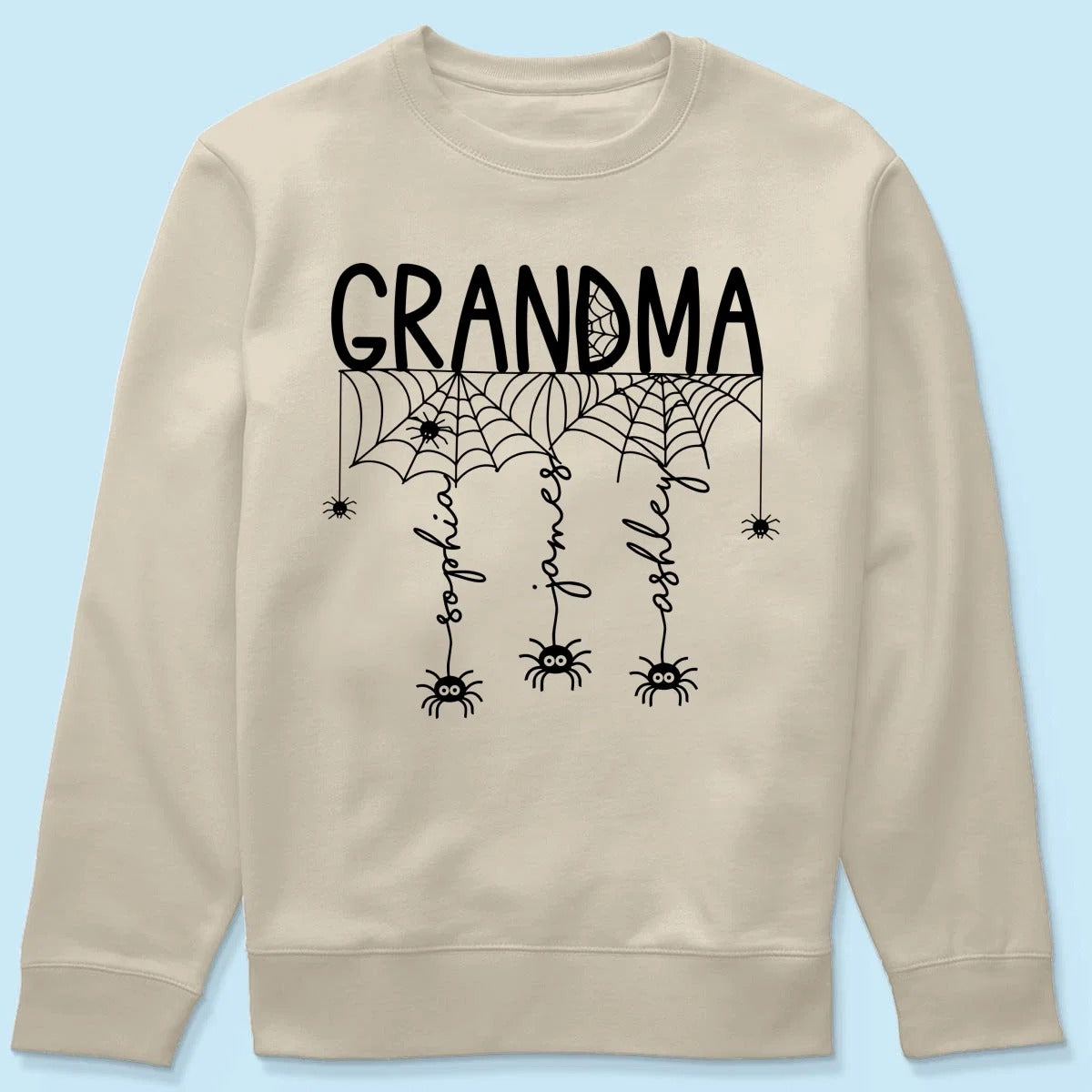Halloween Grandma Mom Spooky Spiders - Personalized Shirt (1035)
