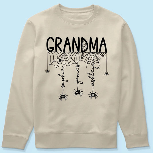 Halloween Grandma Mom Spooky Spiders - Personalized Shirt (1035)