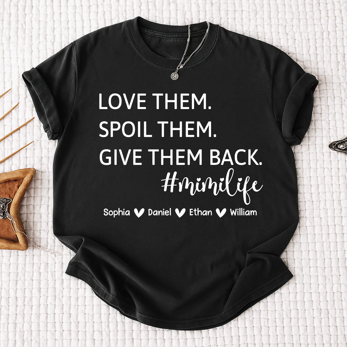 Mimi Life Shirt Funny Grandma Gift, Love Them Spoil Them Give Them Back Tee, Personalized Mimi Grandmother Shirt